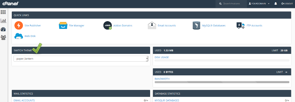 cPanel theme switch to x3