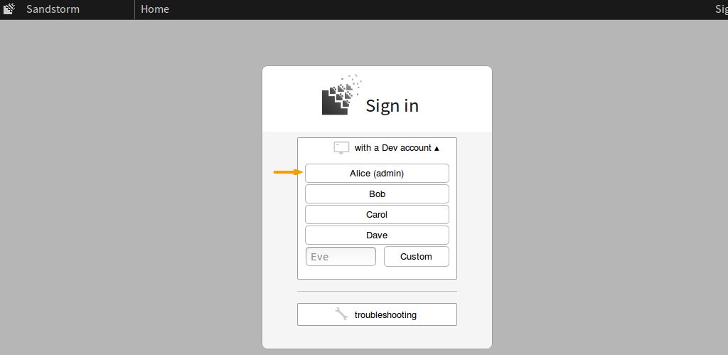 How to sign in to Sandbox