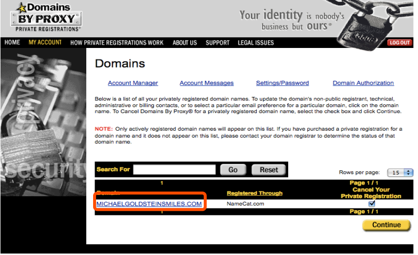 NameCat Domains by Proxy Login 2
