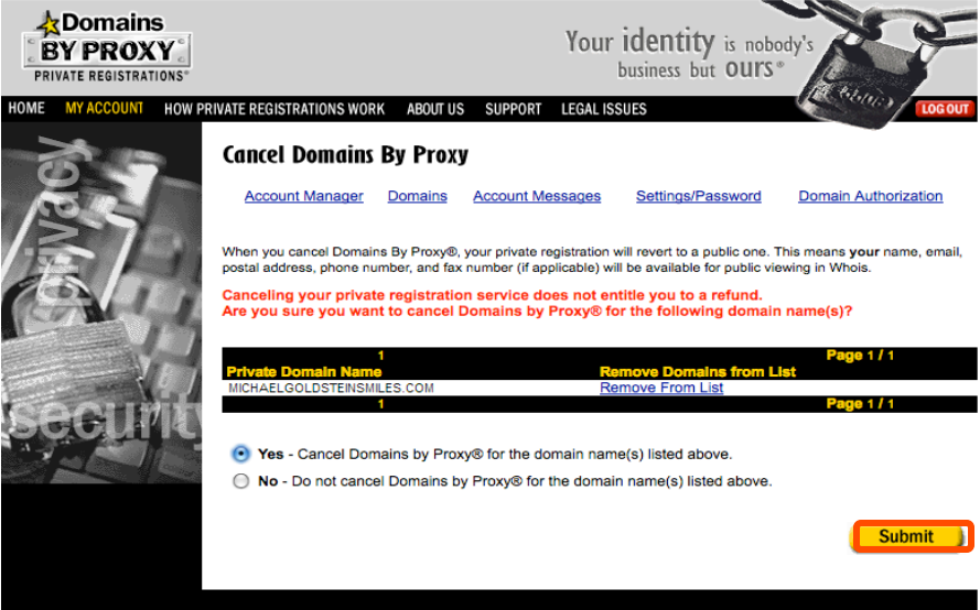 NameCat Domains by Proxy Domain Privacy Removal