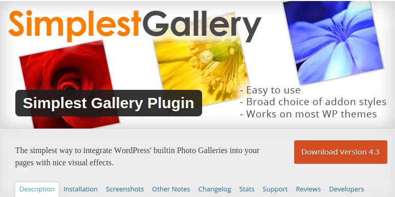 Simplest Gallery Plugin